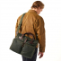 Filson 24-Hour Tin Cloth Briefcase Otter Green carried on back