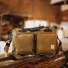 Filson 48-Hour Tin Cloth Duffle Bag Dark Tan in workshop