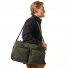 Filson 48-Hour Tin Cloth Duffle Bag Otter Green wearing on shoulder