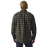 Filson Alaskan Guide Shirt Heather Gray/Black Plaid back wearing