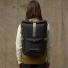 Filson All-Weather Backpack Black/Covert wearing on back