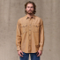 Filson Denim Guide Shirt Harvest Tan wearing front