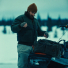 Filson Down Bomber Jacket Otter Green lifestyle in the snow