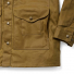 Filson Lined Tin Cloth Cruiser Jacket Dark Tan front pocket