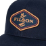 Filson Logger Mesh Cap Navy/Fowl Fly logo detail