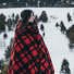 Filson MacKinaw Wool Blanket Red/Black in the snow