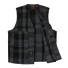 Filson Mackinaw Wool Vest Charcoal/Black Heritage Plaid front open