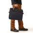 Filson Original Briefcase Navy carrying in hand