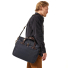 Filson Original Briefcase Navy wearing on shoulder