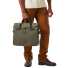 Filson Rugged Twill Original Briefcase Otter Green wearing in hand