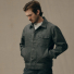 Filson Tin Cloth Short Lined Cruiser Jacket Castor Gray wearing front