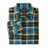 Filson Vintage Flannel Work Shirt Blue Ash Gold Plaid folded