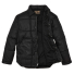 Filson Waxed Down Barn Coat Black Onyx Two-way front zipper with snap-secure storm flap 