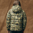 Filson Waxed Down Jacket Tundra Shrub Camo wearing back