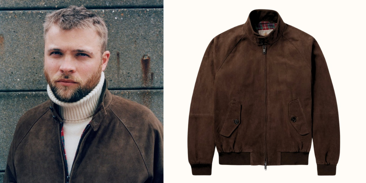 Baracuta G9 Suede Jacket Chocolate, klassische stilvolle Jacke