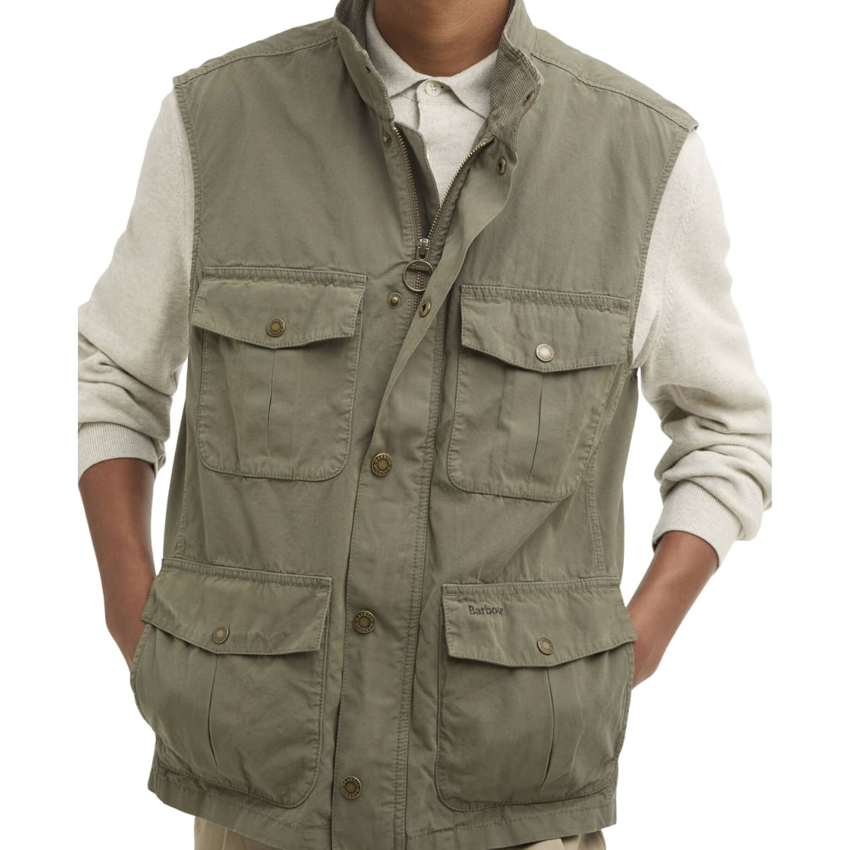 Barbour Casual Corbridge Gilet Dusty Olive, stylische Outdoor-Weste.