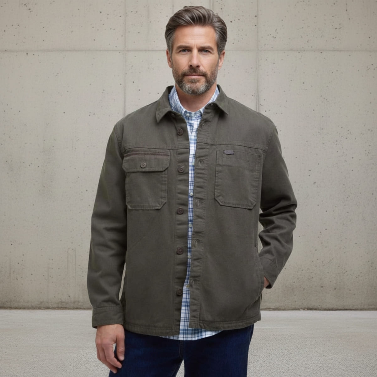 The Barbour Lingfield Canvas Overshirt in Fern is perfect for the modern man who values both style and versatility.
