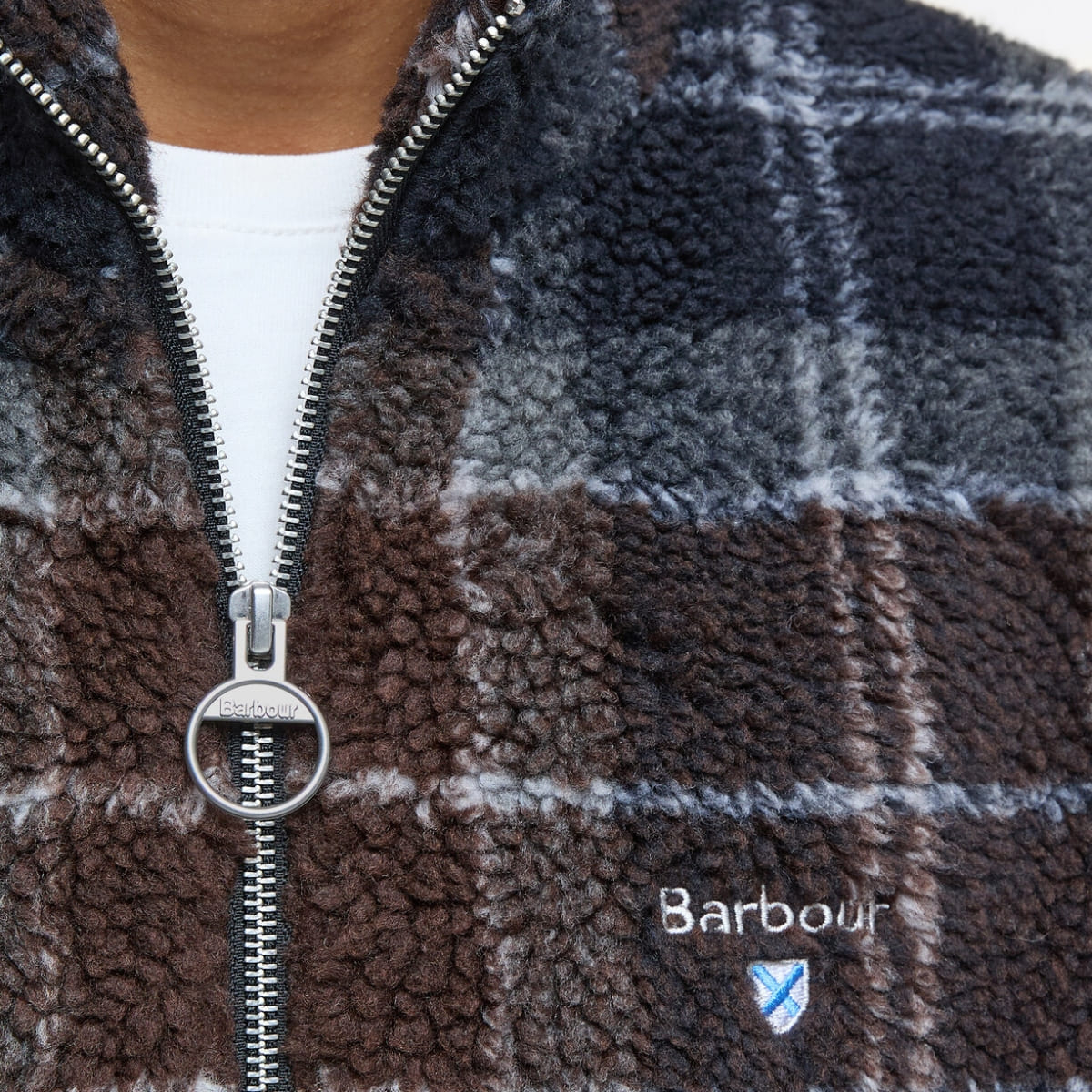 Barbour Fleece Zip Through Jacket Midnight Oak, Stylish outdoor jacket.