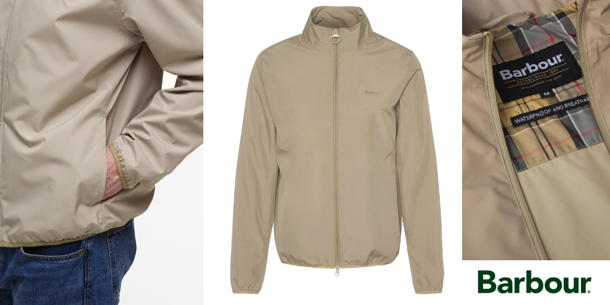 Barbour Korbel Waterproof Jacket Washed Stone – Zeitlos & Wetterbeständig