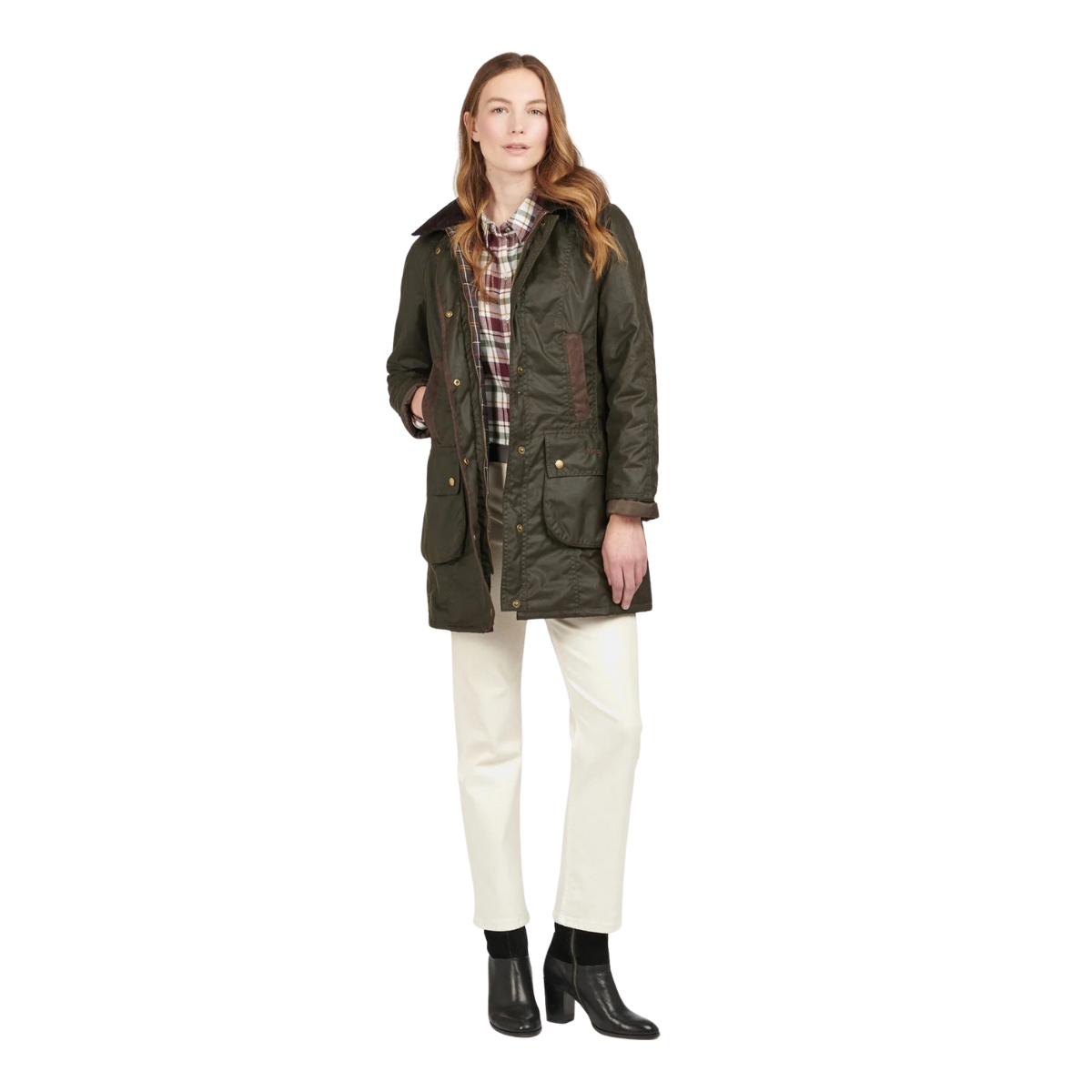 Barbour Bower Wax Jacket Olive ist die ultimative Wachjacke für die stilvolle, abenteuerlustige Frau