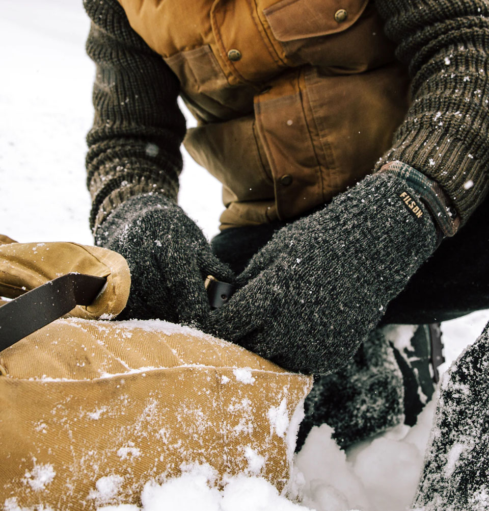 Filson Full Fingers Knit Gloves, Extrem warm, extrem weich, extrem strapazierfähig.