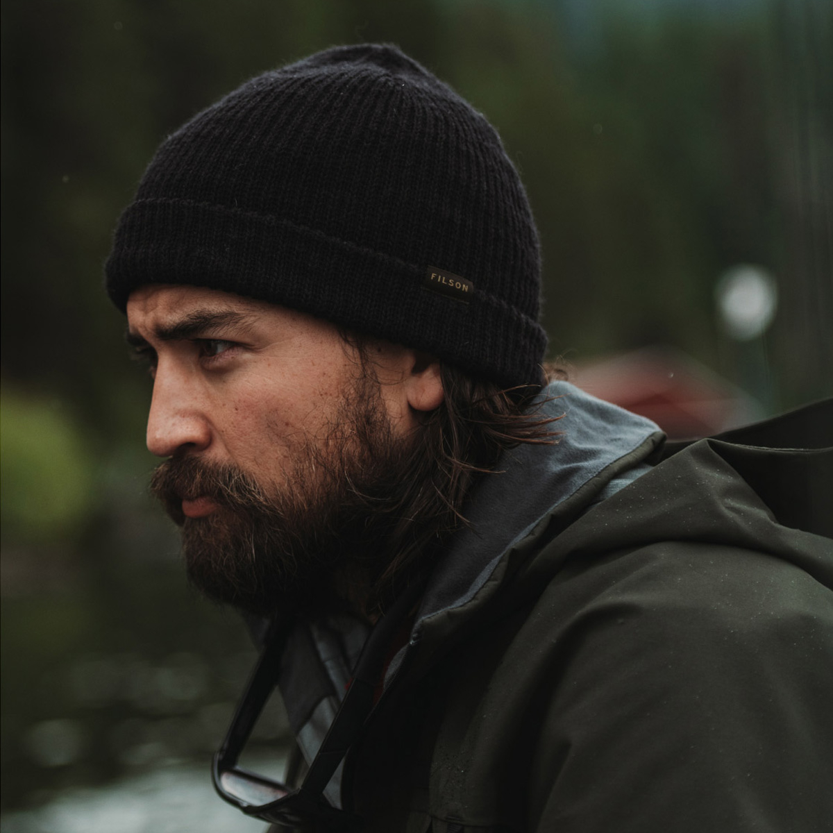 Filson Watch Cap Black, hält Kopf und Ohren warm