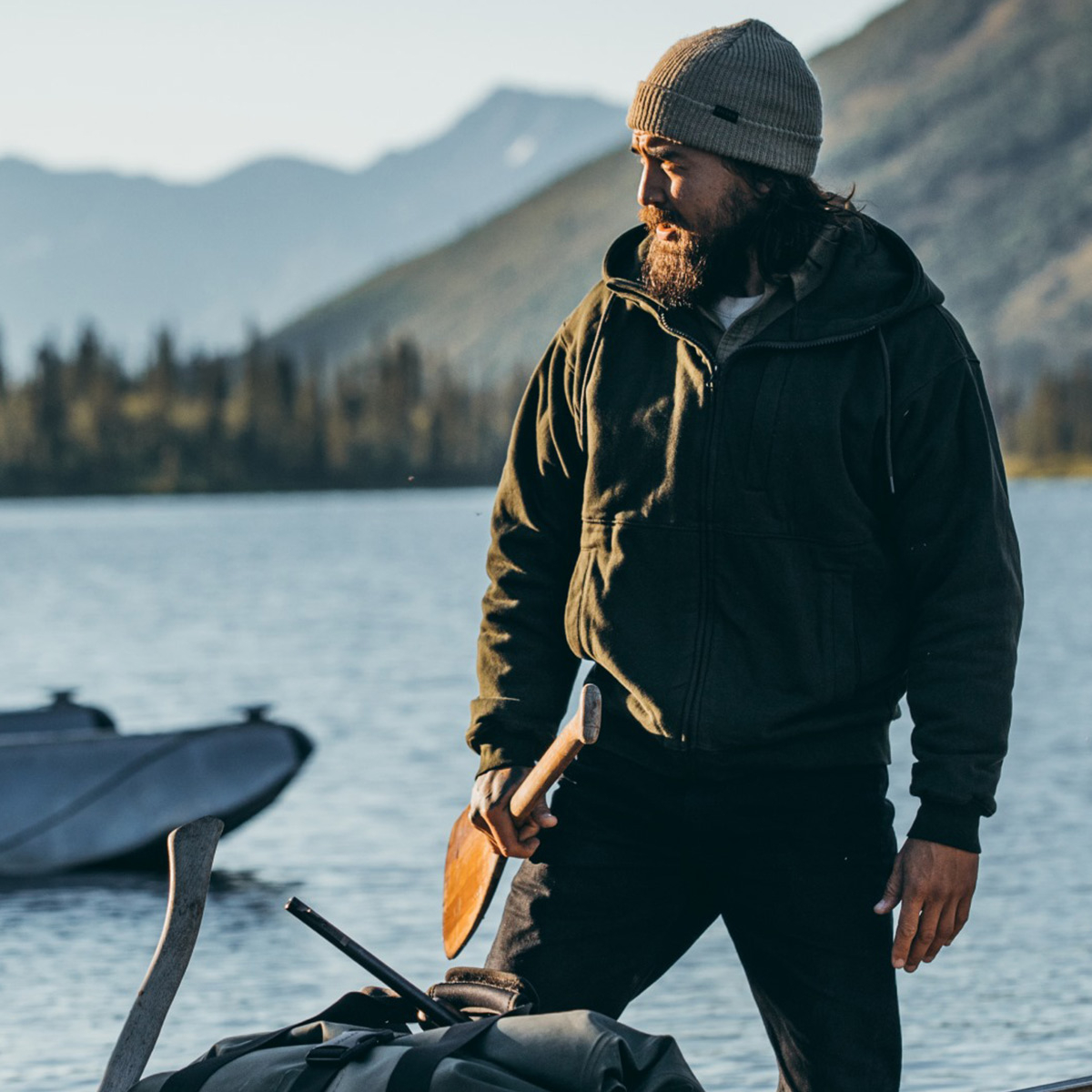 Filson Watch Cap Sawdust, hält Kopf und Ohren warm