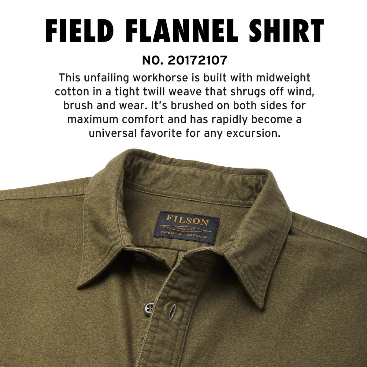 Filson Field Flannel Shirt Otter Green, Ein ikonisches Hemd in der Entstehung