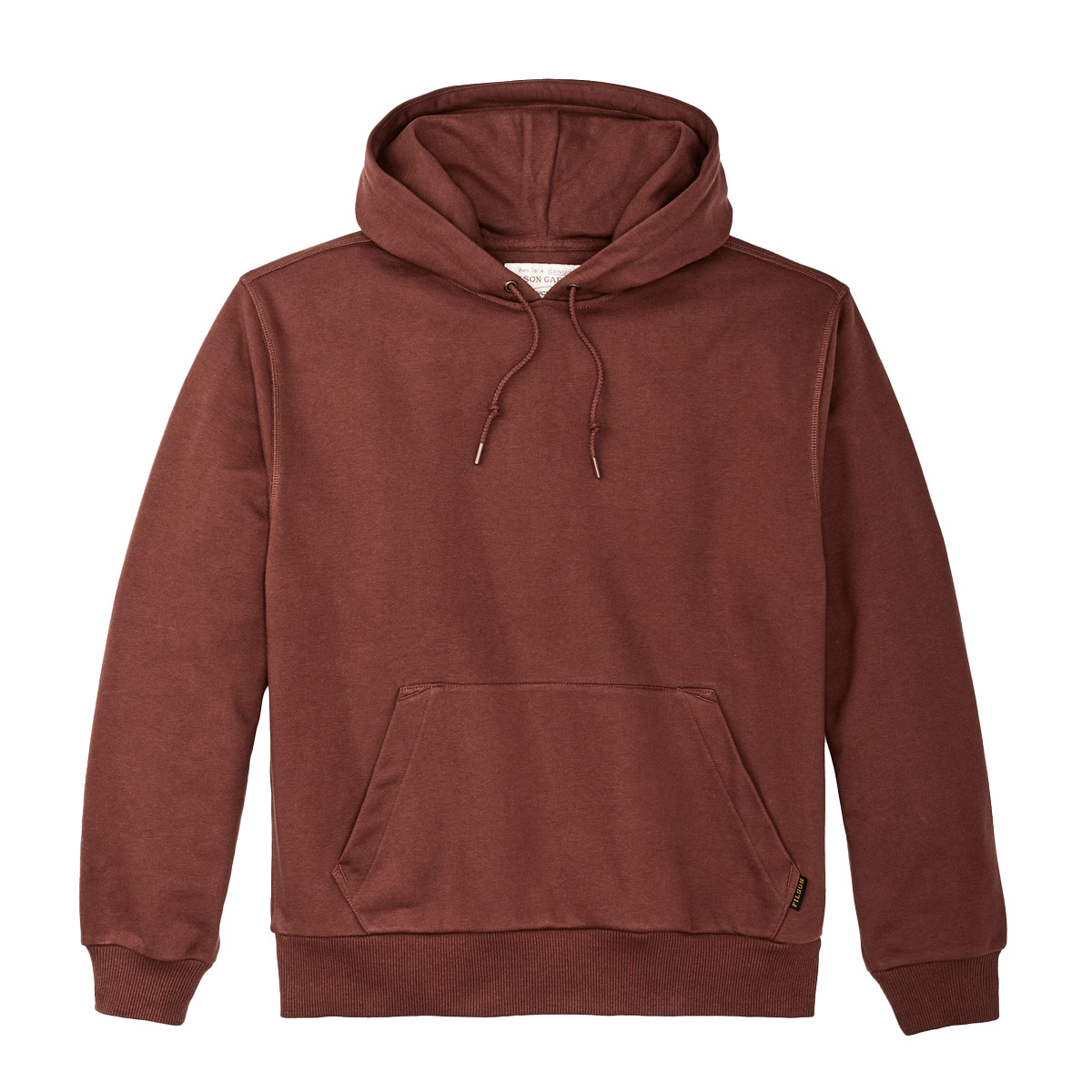 Filson Prospector Hoodie Smoked Paprika, ein idealer Baselayer bei kaltem Wetter, Hergestellt aus robustem 13-oz-Fleece