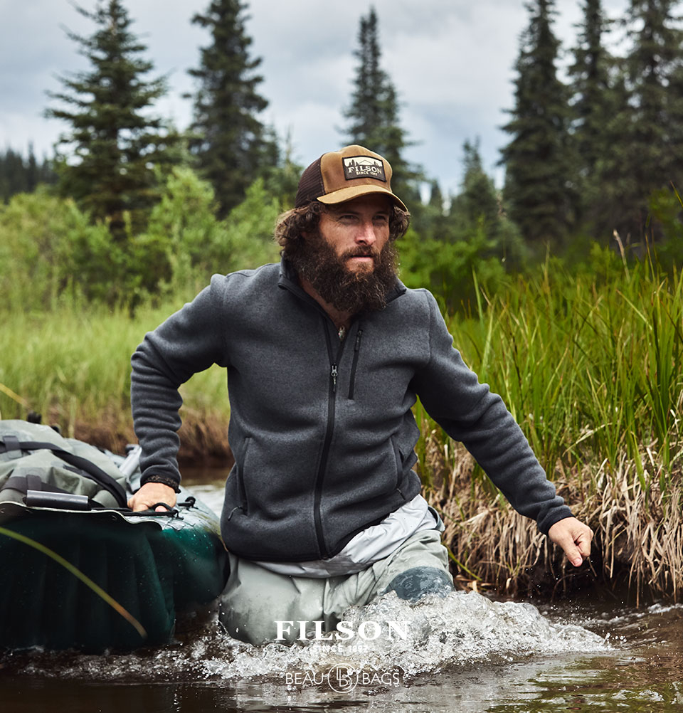 Filson Ridgeway Fleece Jacket Charcoal Heather, comfortable, lightweight quick-drying Polartec® fleece for use in extreme conditions