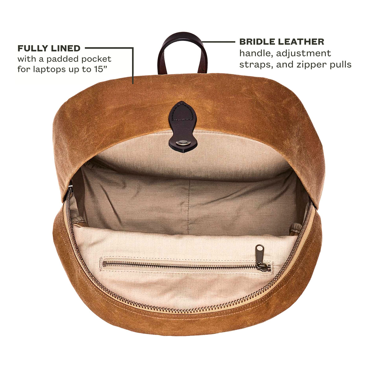 Filson Journeyman Backpack Dark Tan Flame