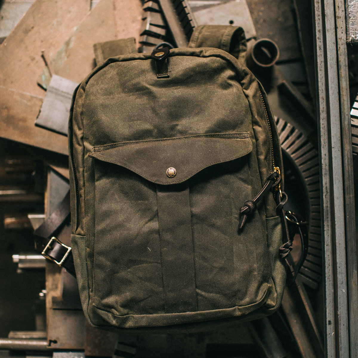 Filson Journeyman Backpack 20231638 Otter Green, wasserdichter Rucksack, der jahrzehntelang und in jedem Klima einsetzbar ist