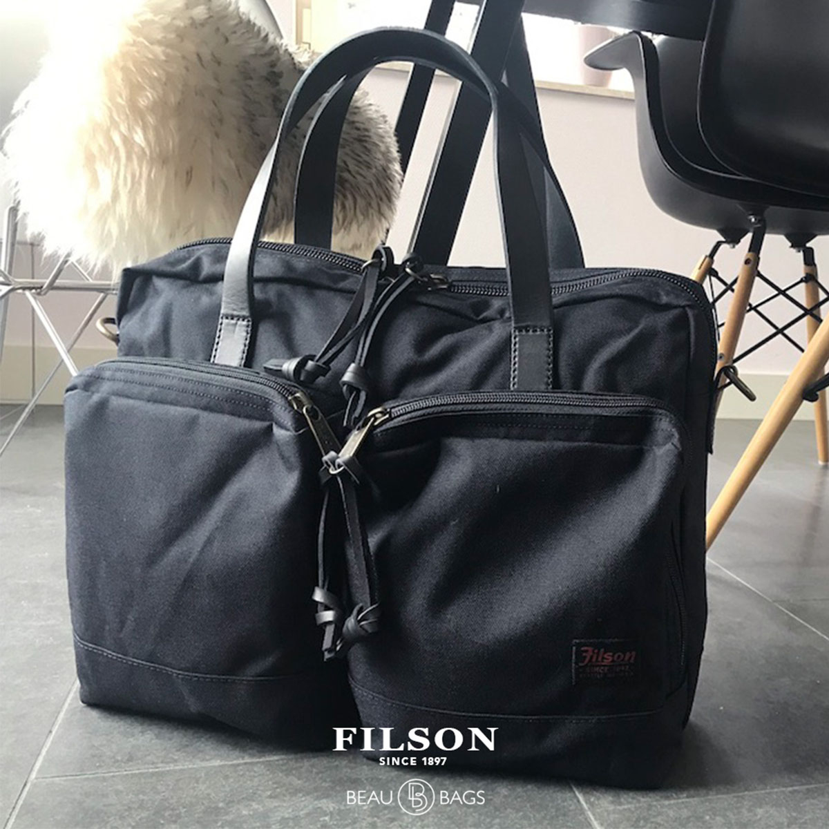 Filson Ballistic Nylon Dryden Briefcase Dark Navy, vielseitige Aktentasche für den harten Einsatz