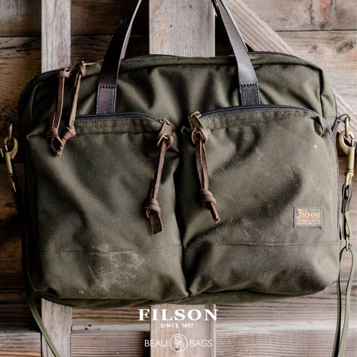 Filson Ballistic Nylon Dryden Briefcase Otter Green, vielseitige Aktentasche für den harten Einsatz