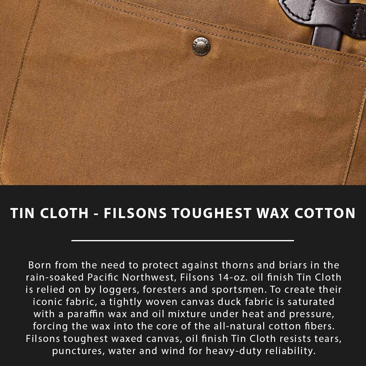 Filson Tin Cloth Compact Briefcase Dark Tan, Tin Cloth Erklärt