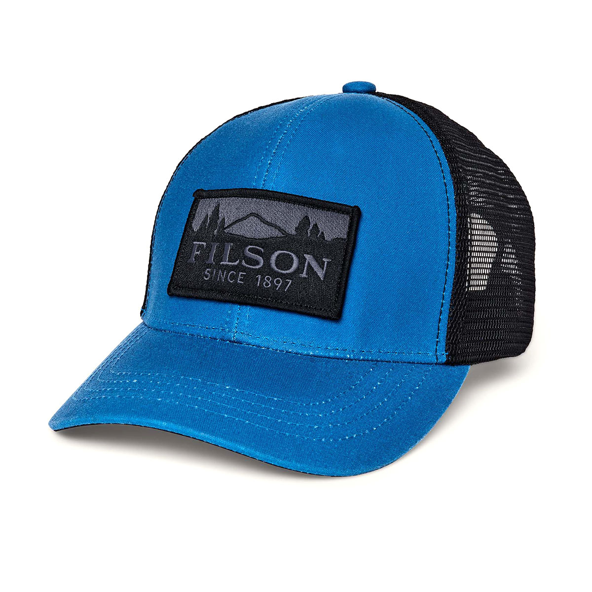 Filson Logger Mesh Cap Marlin Blue, strapazierfähige Kappe aus ikonischem, wasserabweisendem Tin Cloth