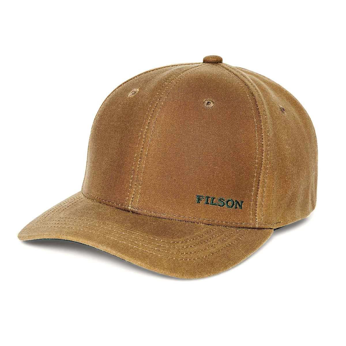 Filson Oil Tin Logger Cap Dark Tan, Cap Hergestellt aus widerstandsfähigem und wasserabweisendem, Tin Cloth Canvas