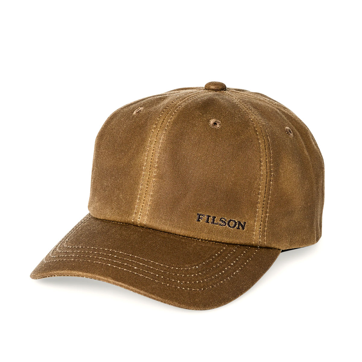 Filson Oil Tin Low-Profile Logger Cap Dark Tan, Cap Hergestellt aus widerstandsfähigem und wasserabweisendem, Tin Cloth Canvas
