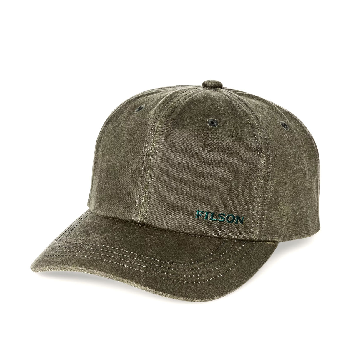 Filson Oil Tin Low-Profile Logger Cap Otter Green, Cap Hergestellt aus widerstandsfähigem und wasserabweisendem, Tin Cloth Canvas