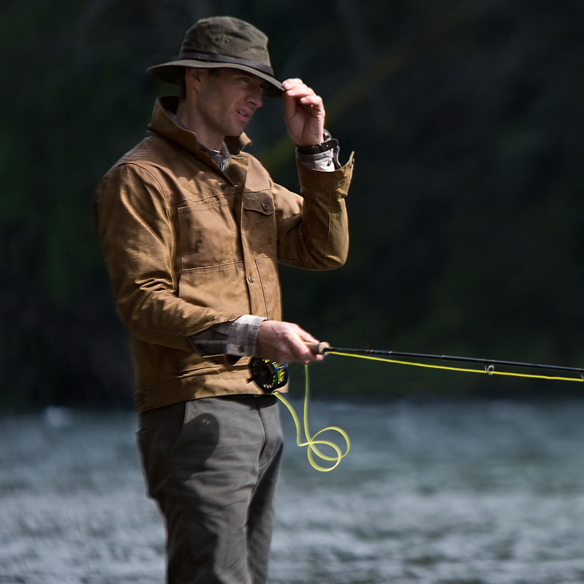 Filson Tin Cloth Packer Hat Otter Green, schützt Sie vor den Elementen
