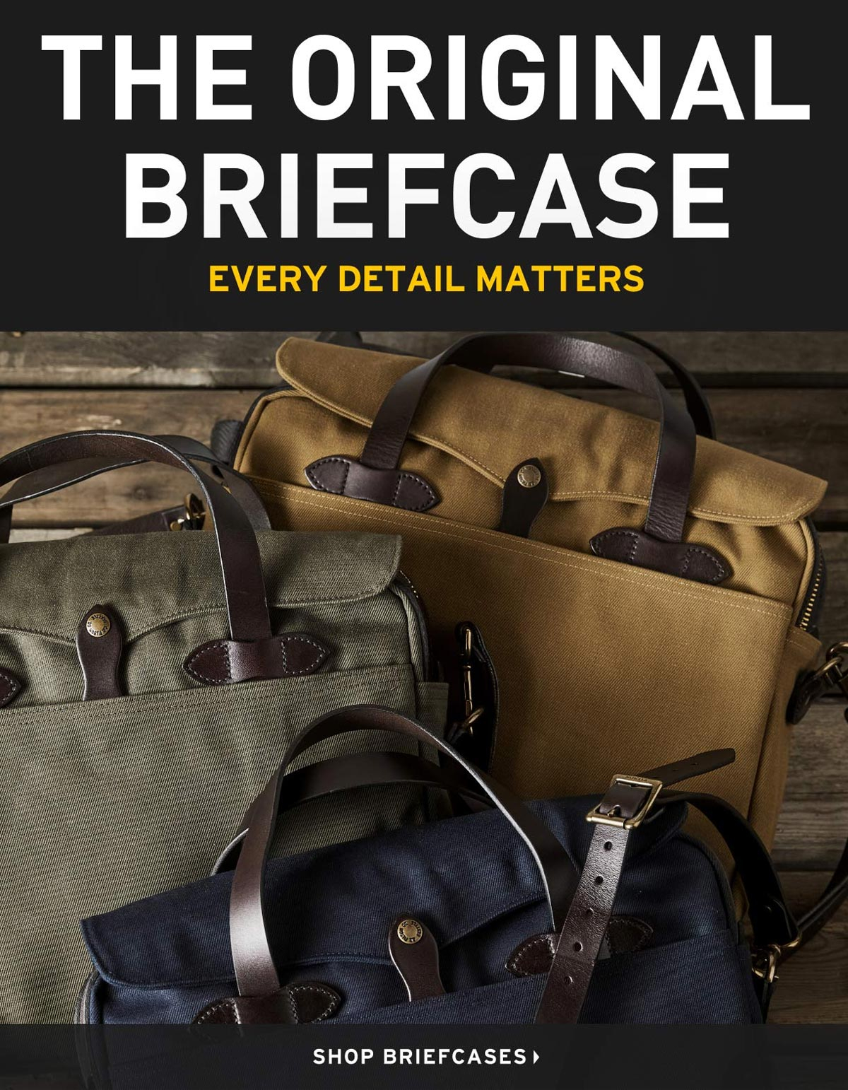 Filson Original Briefcase Navy, Tan und OtterGreen