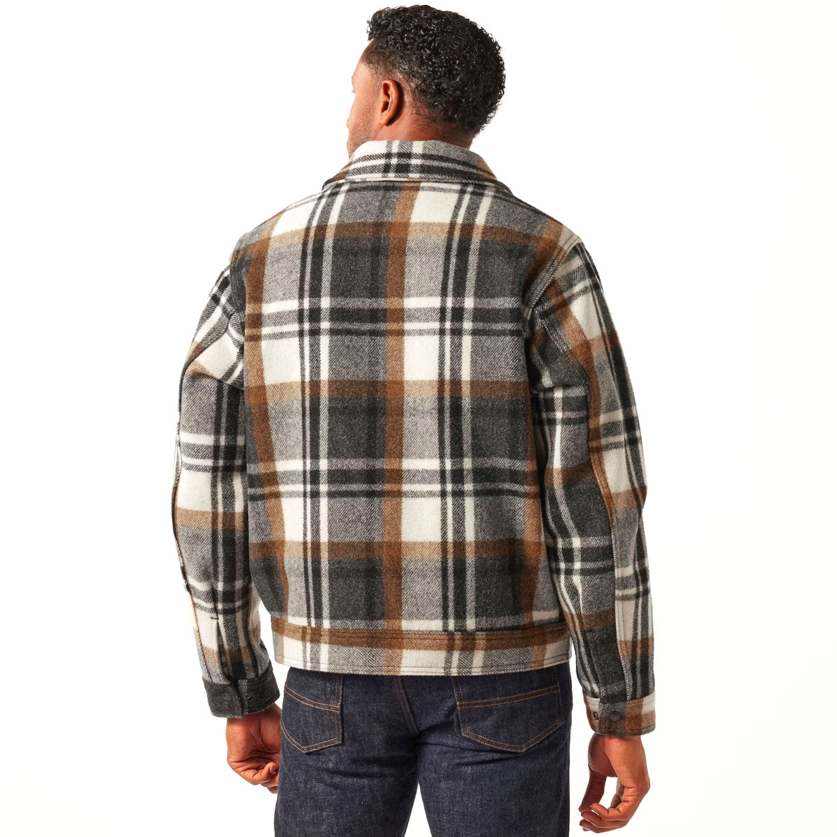 Filson Mackinaw Wool  Work Jacket Blue Coal/Copper Heather, stammt aus den Filson-Archiven und wird in Seattle genäht