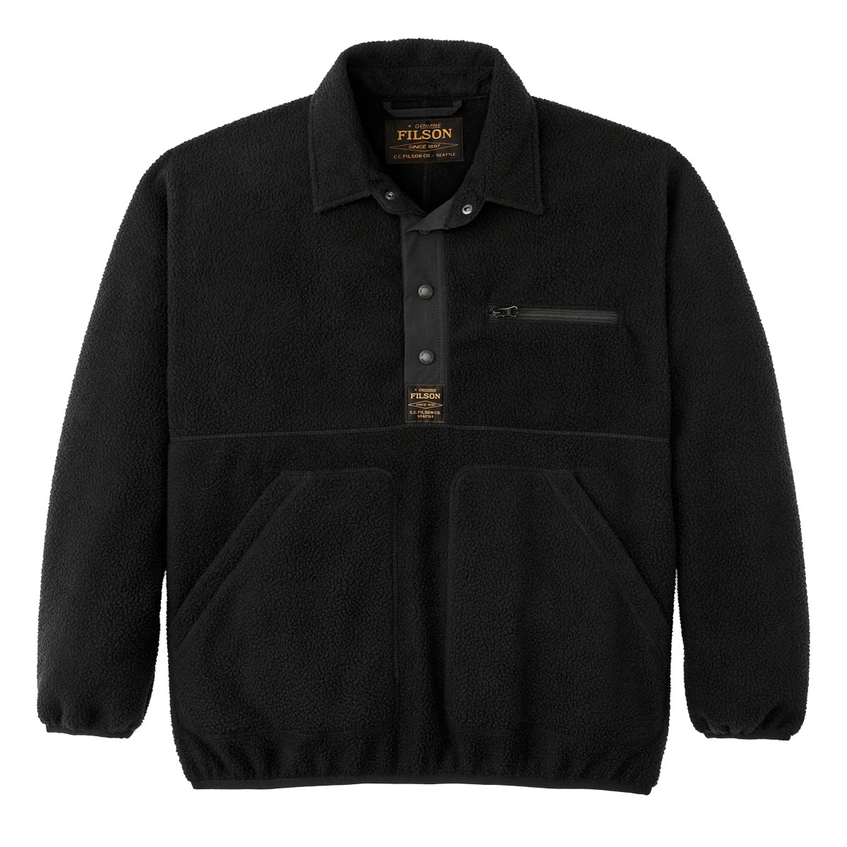 Filson Pile Fleece Pullover Black, Warme, leichte & schnell trocknende Outdoor-Schicht Filson Pile Fleece Pullover Black, Warme, leichte & schnell trocknende Outdoor-Schicht
