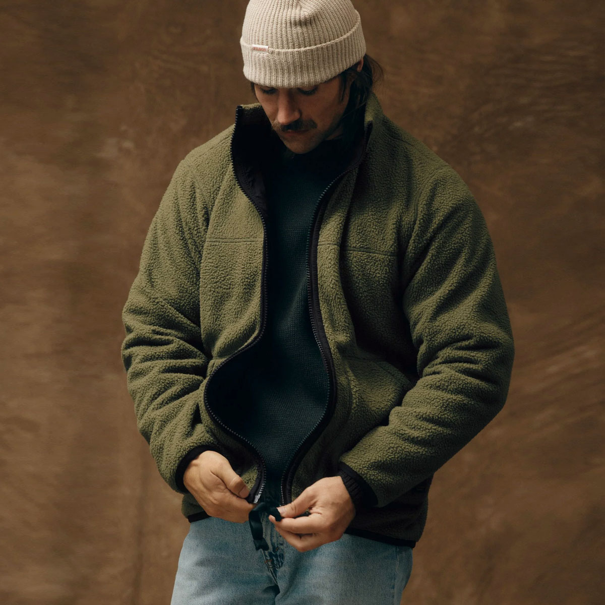 Filson Reversible Pile Fleece Jacket Dark Olive Drab, Leicht, windabweisend und vielseitig – Wärme in Perfektion