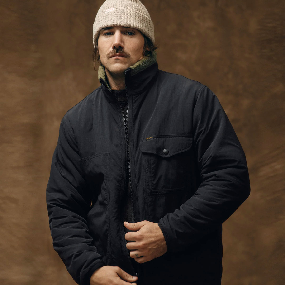 Filson Reversible Pile Fleece Jacket Dark Olive Drab, Zwei Jacken in einer: Wende-Design für maximale Vielseitigkeit