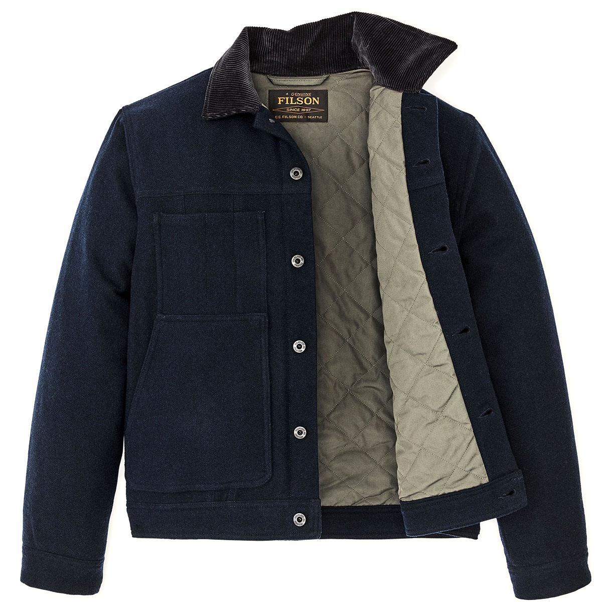 Filson Spokane Insulated Short Cruiser Jacket Navy, Lightweight, quick-dry insulation