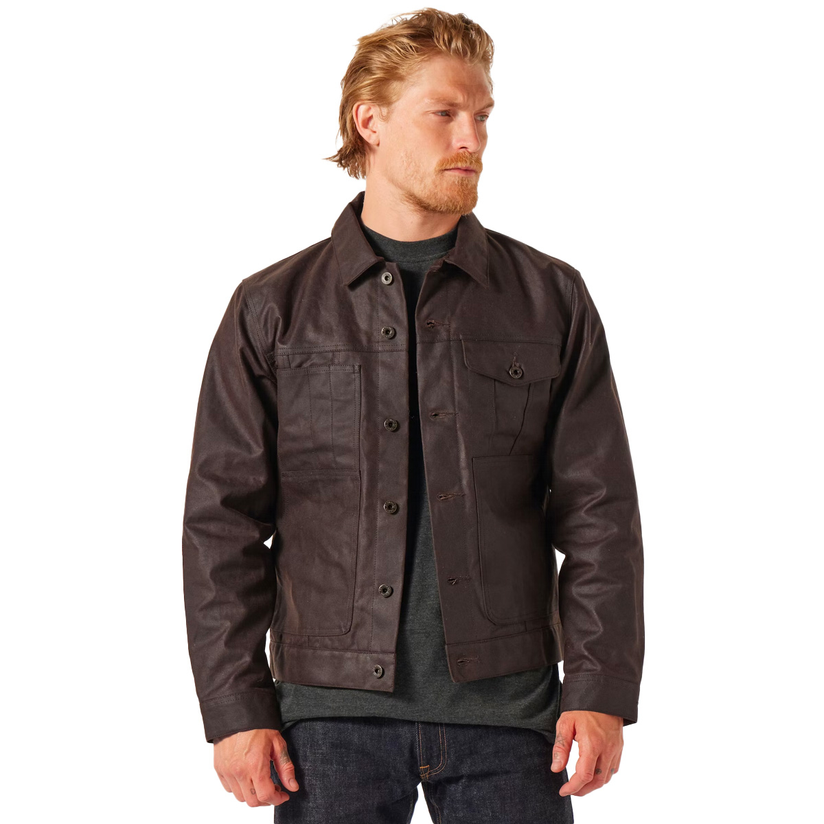 Filson Tin Cloth Short Lined Cruiser Jacket Dark Brown, die ideale Arbeitsjacke für kaltes, nasses Wetter