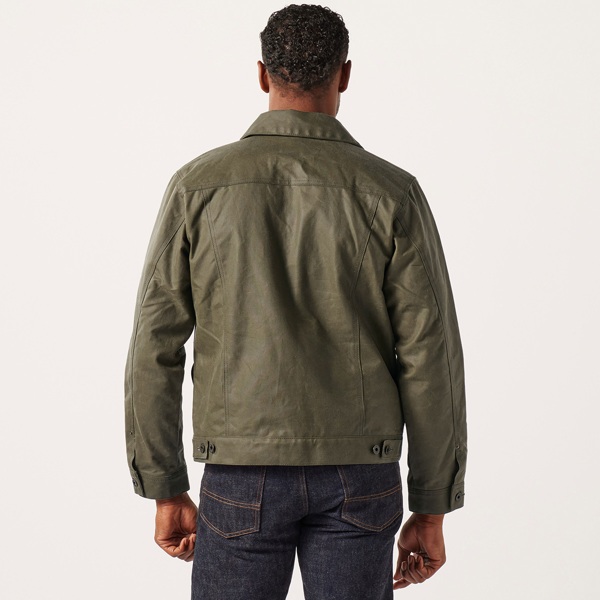 Filson Tin Cloth Short Lined Cruiser Jacket Military Green, wasserabweisende, abriebfeste Jacke