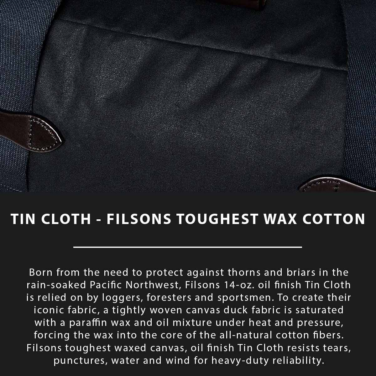 Filson Tin Cloth Small Duffle Bag Navy, Tin Cloth Erklärt