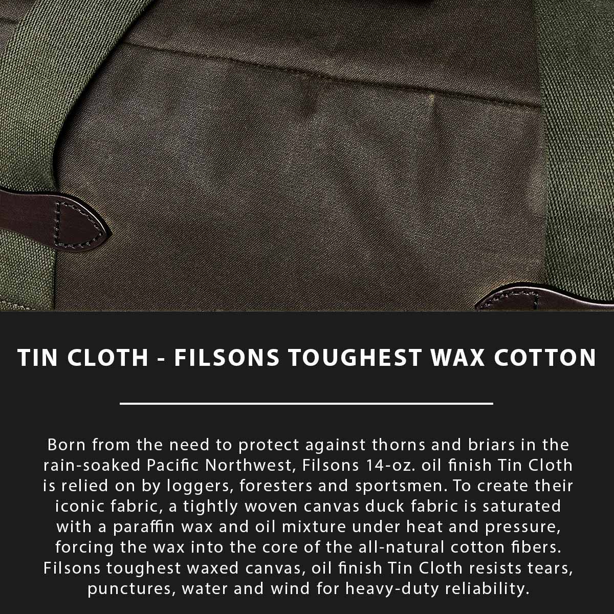 Filson Tin Cloth Medium Duffle Bag Otter Green, Tin Cloth Erklärt